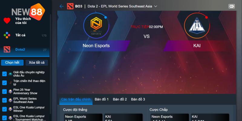 DOTA 2 - Kinh Nghiệm Cá Cược Thắng Lớn Từ Chuyên Gia New88 4 Tham khảo bảng kèo từ nhà cái là chiến thuật thông minh